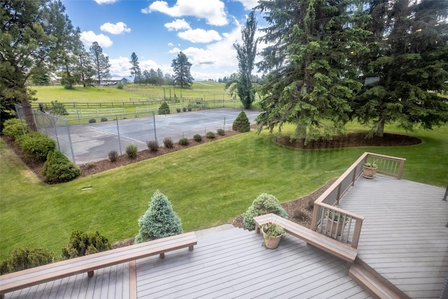 417 Sirucek Ln, Kalispell, MT 59901 - wooden terrace featuring a view of countryside