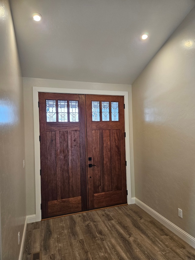 entrance foyer featuring wood-type flooring