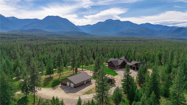 aerial view featuring a mountain view