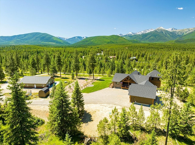 aerial view featuring a mountain view