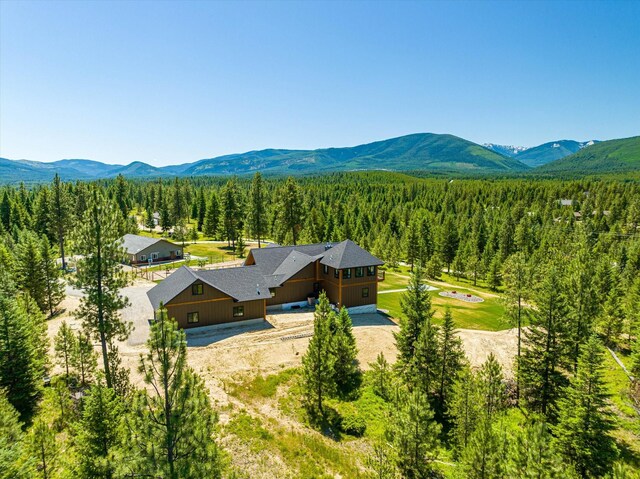 drone / aerial view with a mountain view