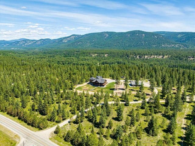 aerial view featuring a mountain view