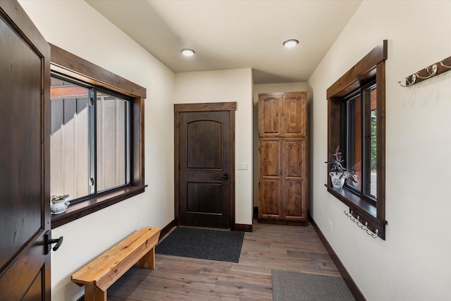 interior space with wood-type flooring