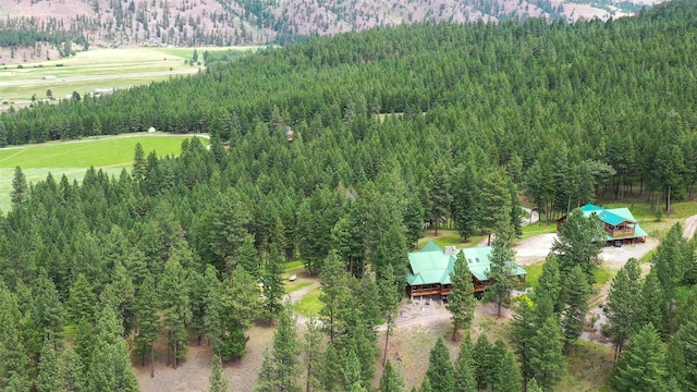 birds eye view of property featuring a rural view