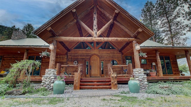 exterior space featuring covered porch