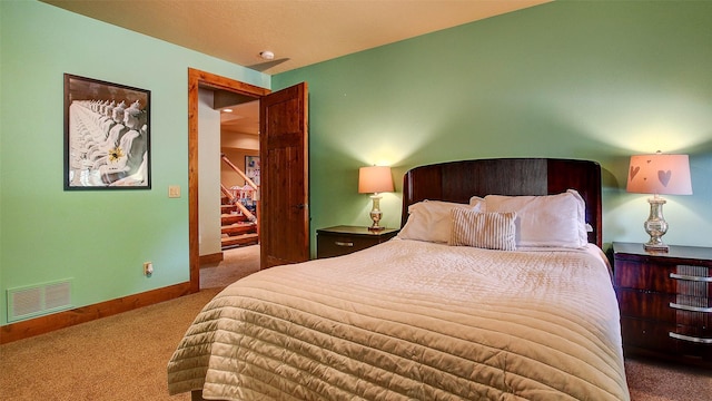 bedroom with carpet floors