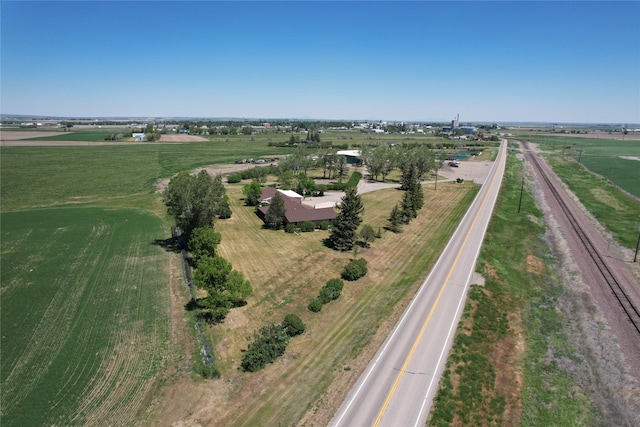 drone / aerial view with a rural view