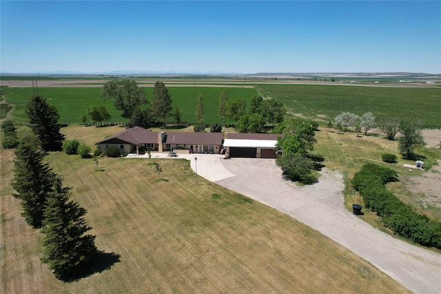 aerial view featuring a rural view