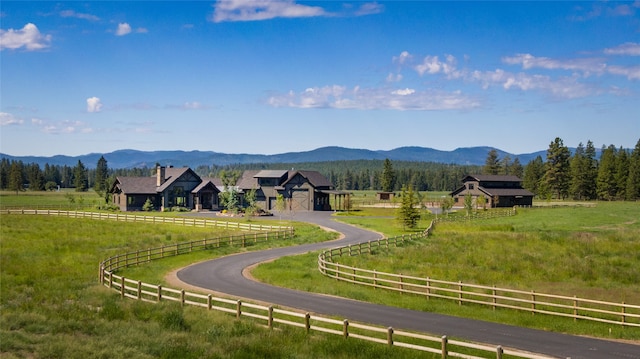 property view of mountains with a rural view