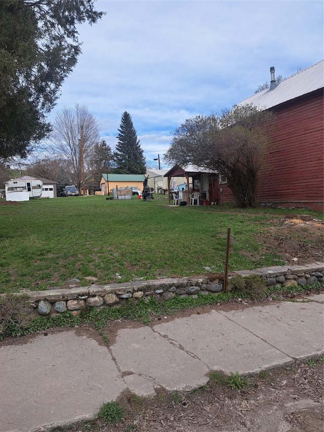 view of yard with a gazebo