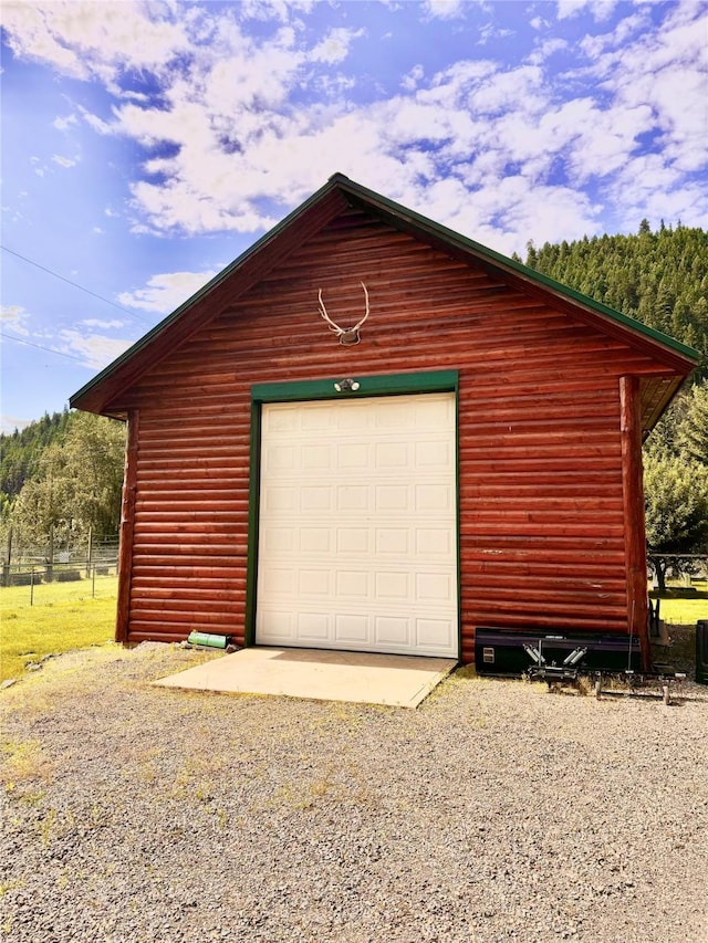 view of garage