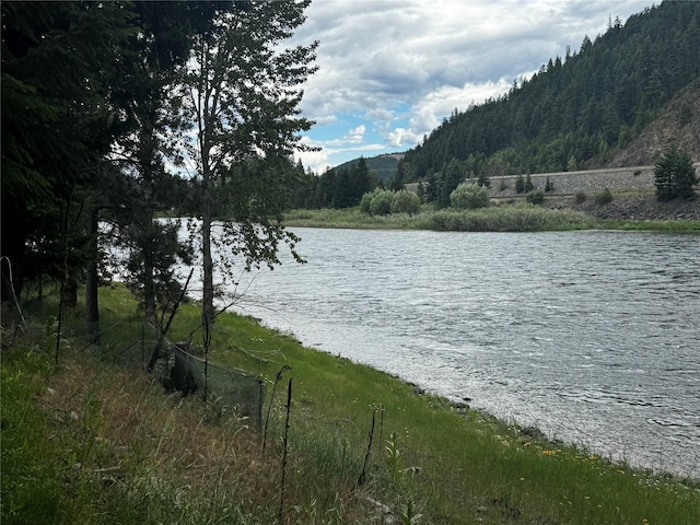 property view of water featuring a mountain view