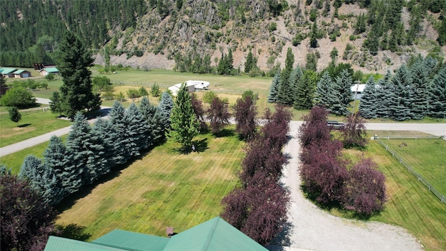 drone / aerial view with a rural view