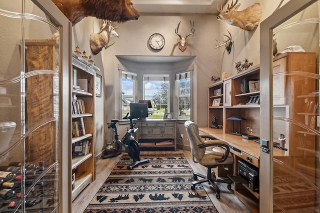 282 Mcwenneger Dr, Kalispell, MT 59901 - home office featuring wood finished floors and built in desk