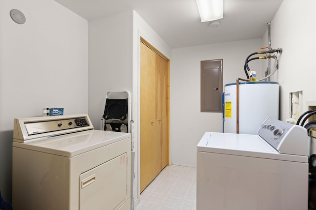 112 Glen View Dr, Eureka, MT 59917 - laundry area with laundry area, washing machine and clothes dryer, electric panel, water heater, and light floors