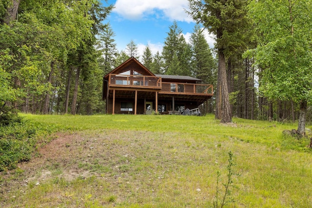 112 Glen View Dr, Eureka, MT 59917 - back of property featuring a deck