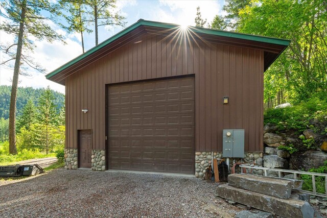 view of garage