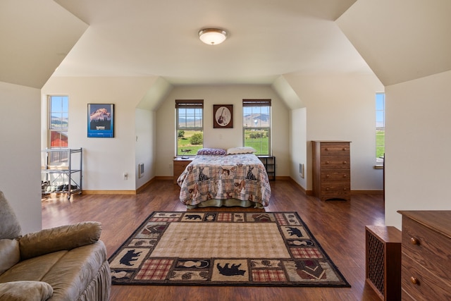 bedroom featuring dark wood-type flooring