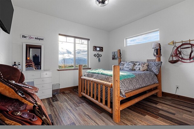 bedroom with hardwood / wood-style floors