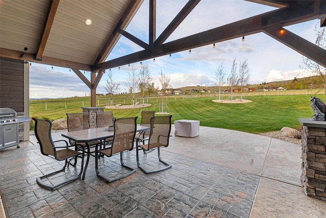 view of patio featuring a gazebo