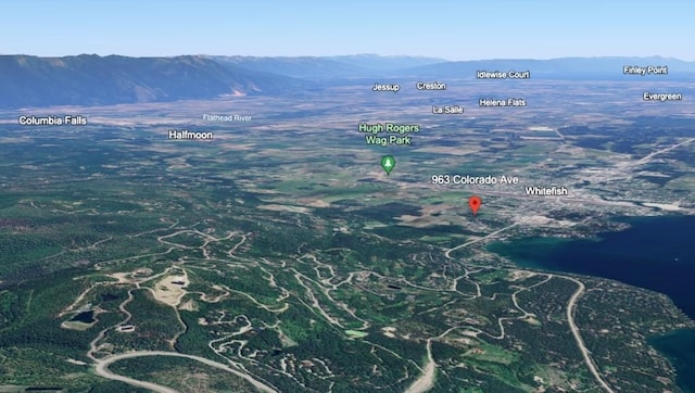 963 Colorado Ave, Whitefish, MT 59937 - aerial view of property's location featuring mountains