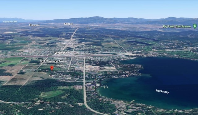 963 Colorado Ave, Whitefish, MT 59937 - aerial view of property and surrounding area with mountains