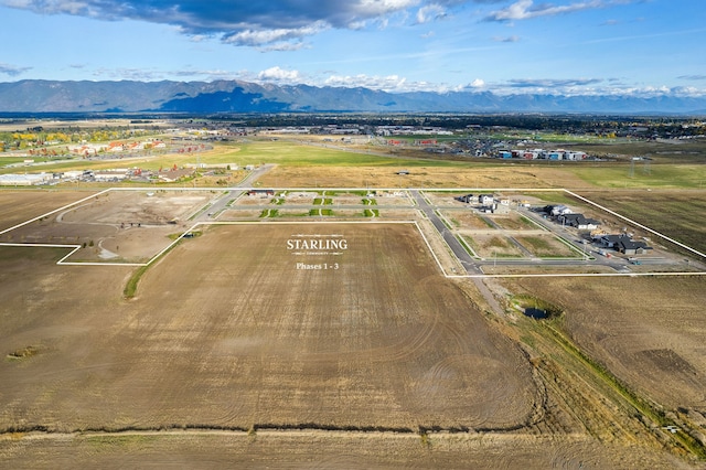 aerial view with a mountain view