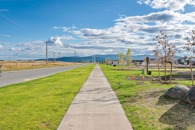 view of street with a mountain view