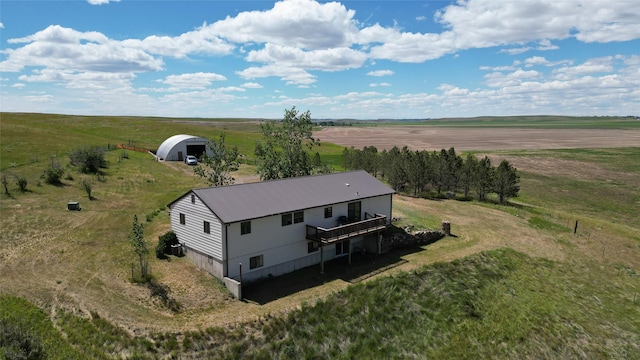 aerial view with a rural view