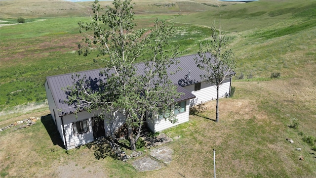 drone / aerial view with a rural view