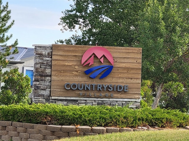 view of community sign