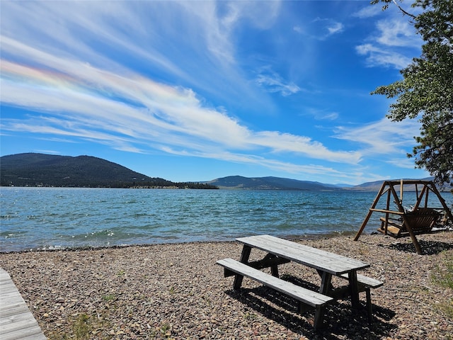 property view of water featuring a mountain view