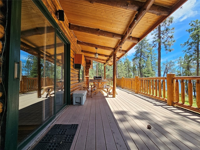 view of wooden deck