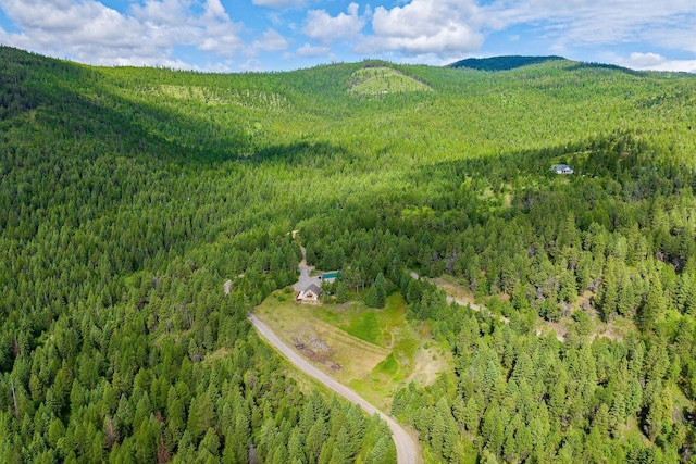 drone / aerial view with a mountain view