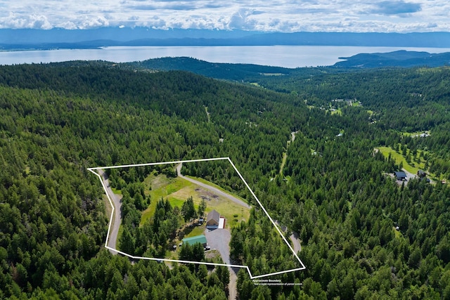 bird's eye view with a mountain view