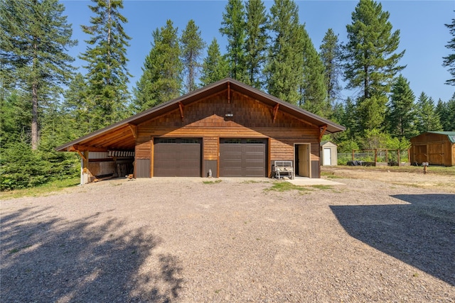 view of garage