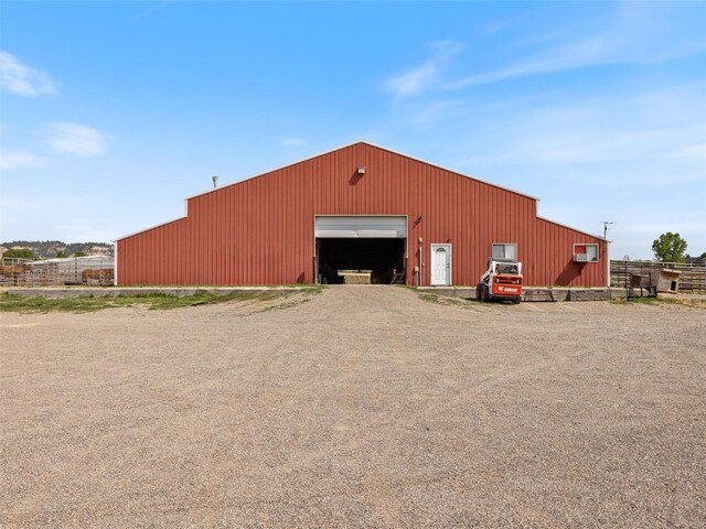 view of outbuilding with a garage