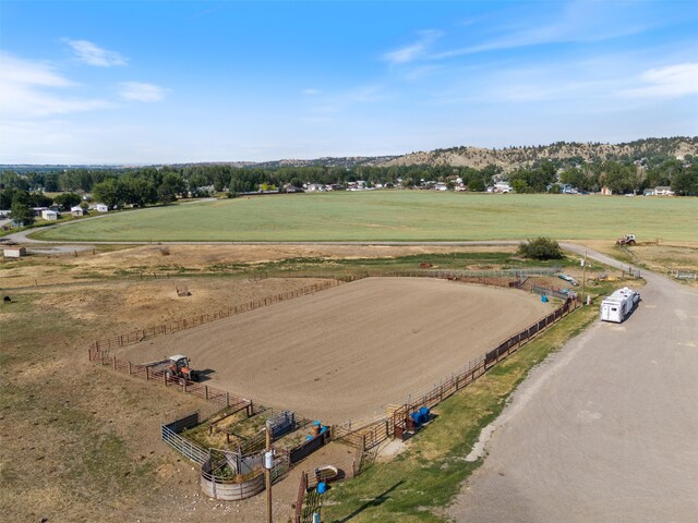 bird's eye view with a rural view