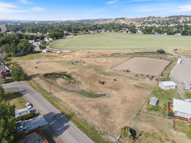 drone / aerial view featuring a rural view