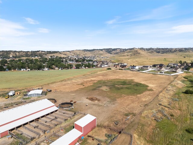 drone / aerial view with a mountain view