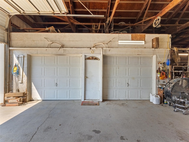 view of garage