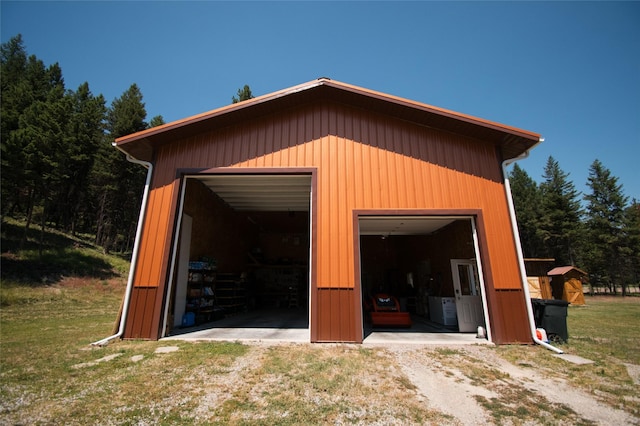 view of garage