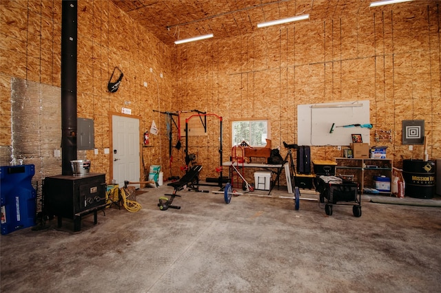 garage featuring electric panel