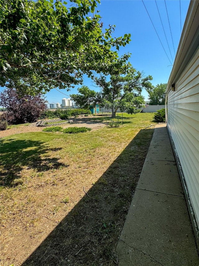 view of yard with fence