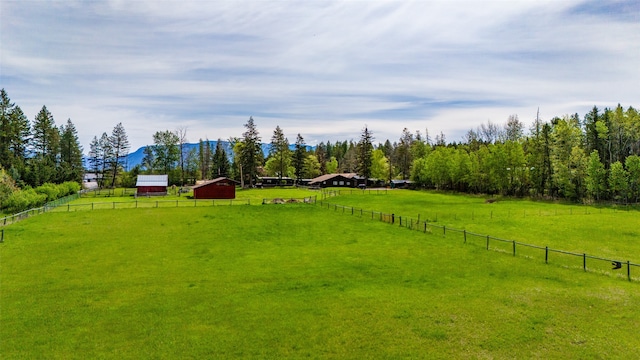 view of yard featuring a rural view