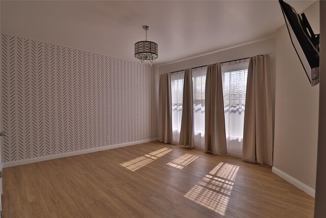 empty room with light wood-type flooring