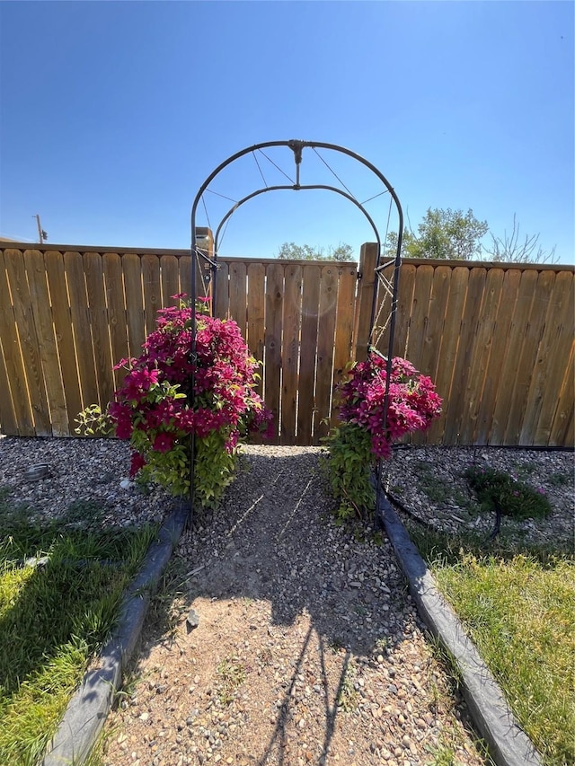 view of yard with fence