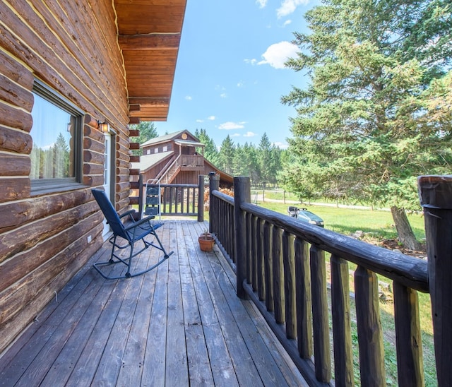 87 Badger Trl, Eureka, MT 59917 - view of wooden terrace