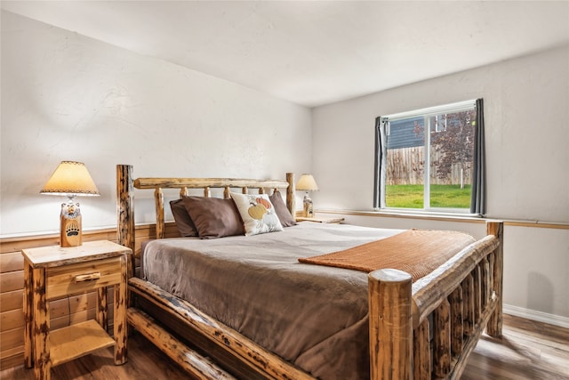 bedroom with wood-type flooring