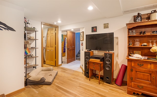 interior space featuring light wood-type flooring